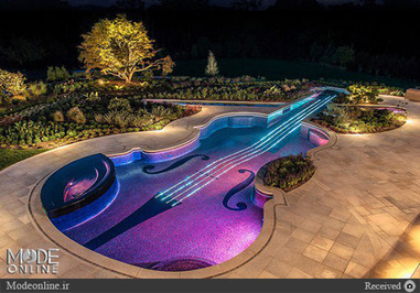 ستخری شبیه ویولون؛ هر موسیقیدانی دوست دارد تا در حیاط خودش استخری مثل این داشته باشد.