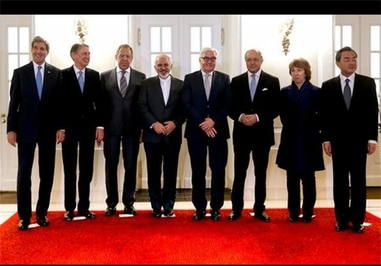 وزرای خارجه ایران و 1+5 و «کاترین اشتون» مسوول هماهنگ کننده گروه 1+5