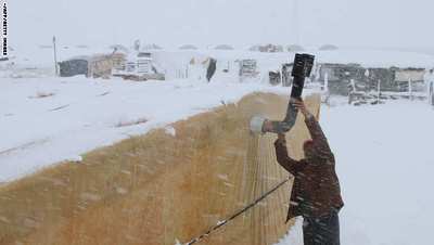  یکی از اردوگاه های غیر رسمی آوارگان سوری در لبنان