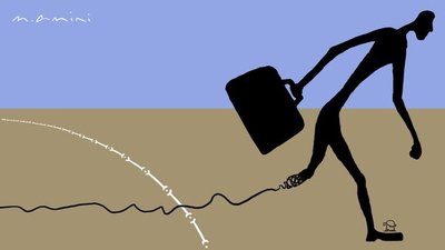 کاریکاتوری با موضوع مهاجرت