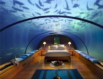 مالدیو: هتل 5 ستاره واقع در جزیره‌ای در مالدیو است که در میان کوسه‌ها، نهنگ‌ها، دلفین‌ها و لاک پشت‌ها قرار گرفته است؛ این هتل برای دومین بار به عنوان بهترین هتل در جهان انتخاب شد