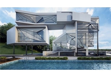 این خانه که متعلق به یک خلبان سابق است توسط یک شرکت معماری با لاشه هواپیما ساخته شده است.