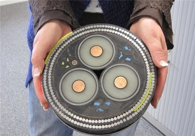 نمونهای از یک کابل زیردریایی