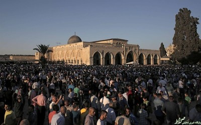  حضور گسترده فلسطینی ها در مسجد الاقصی در عید فطر