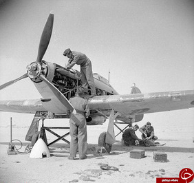 هواپیماهای جنگی انگلیسی آماده برای کمک به شوروی در ایران. تاریخ و مکان نامعلوم