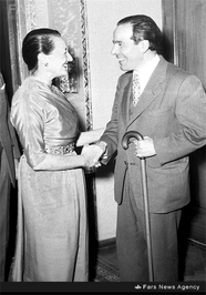 6- دکتر حسین فاطمی در دیدار با همسر هریمن وزیر وقت امور خارجه آمریکا