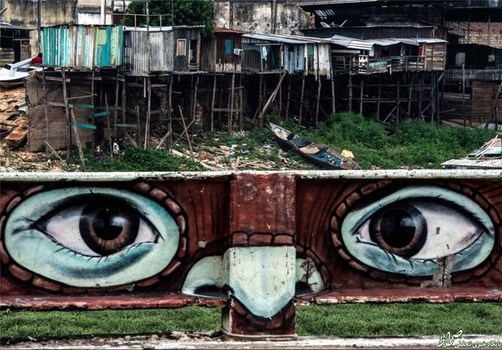  نقاشی دیواری جالب در محله فقیرنشین ریودوژانیرو در برزیل