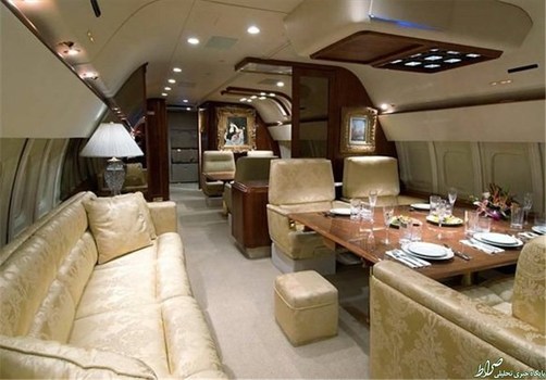  نمایی از داخل هواپیمای شخصی ترامپ