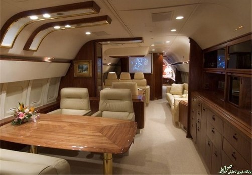  نمایی از داخل هواپیمای شخصی ترامپ