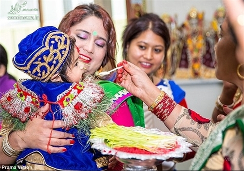  اولین شیربرنج کودک در بشقابی که با زعفران تزیین شده است