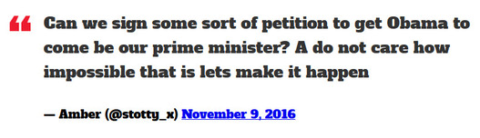 می‌شود یک طومار امضا کنیم و از اوباما بخواهیم نخست‌وزیر ما شود؟ شاید غیرممکن باشد اما ما راهی برای آن پیدا می‌کنیم.