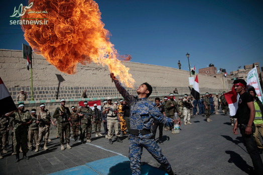 هنرنمایی یکی از رزمندگان حوثی یمن