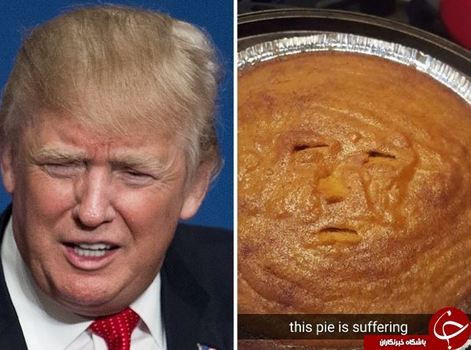 شباهت یکی از واکنشهای چهره ترامپ با کیک پف کرده