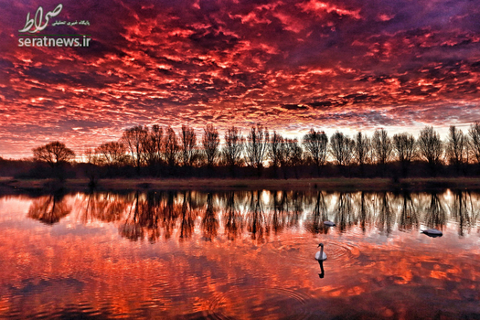 لحظه قبل از طلوع آفتاب در منطقه پیتربورو  انگلیس