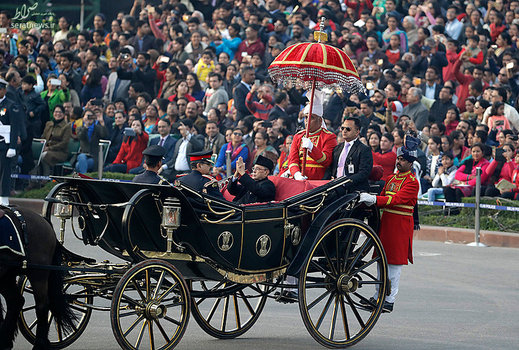 پراناب موکرجی رئیس جمهور هند در مراسم جشن روز جمهوری این کشور