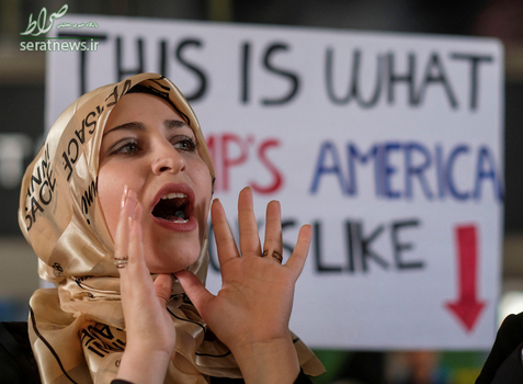 تظاهرات علیه سیاست های ضد مهاجرتی ترامپ در فرودگاه بین المللی لس آنجلس