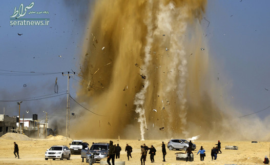 انفجار ناشی از حمله هوایی رژیم صهیونیستی به یک مقر حماس