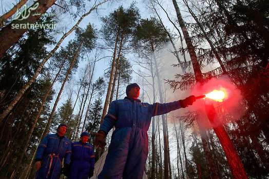 سه فضانورد روس و آمریکایی در حال یک تمرین بقا در خارج از مسکو
