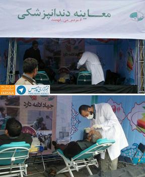 خدمات رایگان پزشکی به راهپیمایان توسط بسیج دانشجویی دانشگاه های علوم پزشکی
