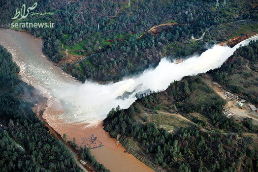 سر ریز شدن آب سد اوروویل؛ بزرگترین سد آمریکا