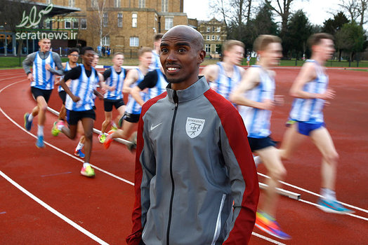 محمد فرح دونده دوهای استقامت سومالیایی‌تبار اهل بریتانیا در طول یک مسابقه دو میدانی در سنت ماری