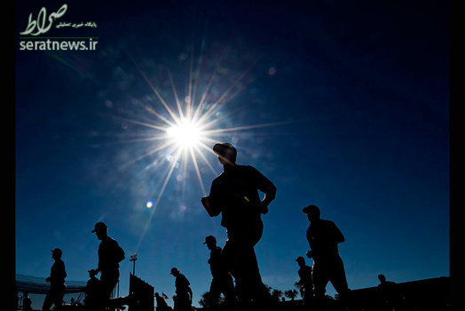 تمرین بازیکنان تیم بیسبال تورنتو بلو جیز در فلوریدا