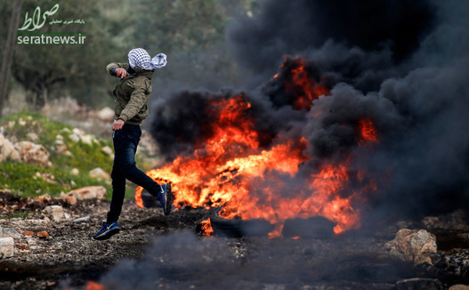 درگیری مبارز فلسطینی با نظامیان رژیم صهیونیستی در روستای کفرقدوم در نزدیکی نابلس