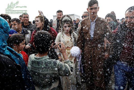 ازدواج دو آواره موصلی در اردوگاه الخازر 