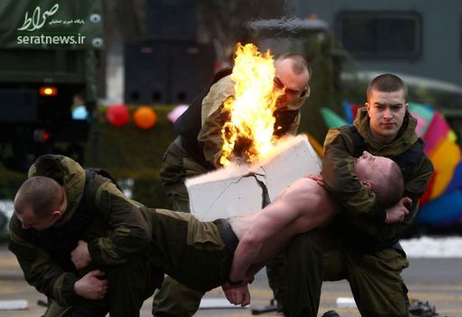 نیروهای ویژه نظامی بلاروس در طول جشن ماسلنیتسا در پایگاه خود در مینسک قدرت خود را به نمایش گذاشتند