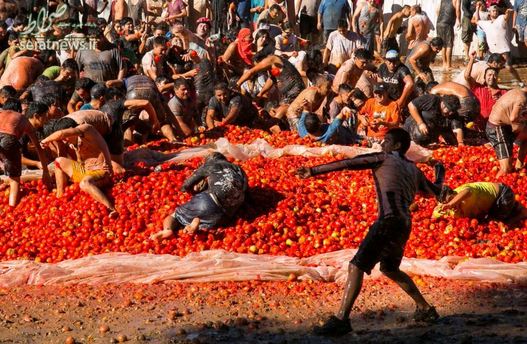 جشنواره تابستانی گوجه فرنگی در جنوب سانتیاگوی شیلی