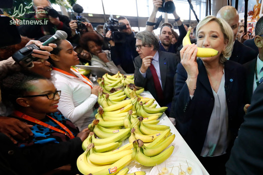 بازدید مارین لوپ رهبر حزب راست افراطی جبهه ملی و نامزد انتخابات ریاست جمهوری فرانسه از نمایشگاه کشاورزی در پاریس