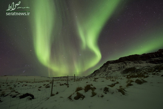 شفق شمالی در غرب ایسلند