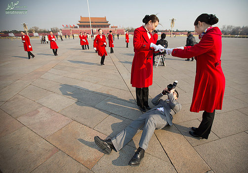 عکاسی از مهمانداران نشست سالانه کنفرانس مشورت سیاسی خلق چین در پکن