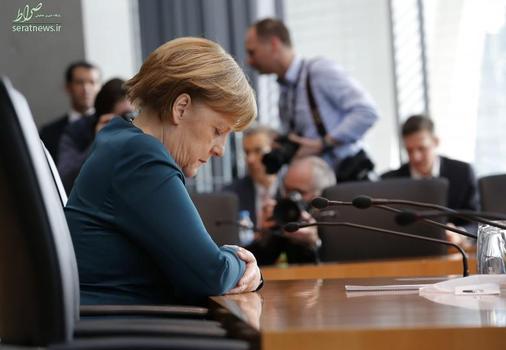 چرت زدن آنگلا مرکل صدراعظم آلمان در جلسه کمیته تحقیق پارلمان