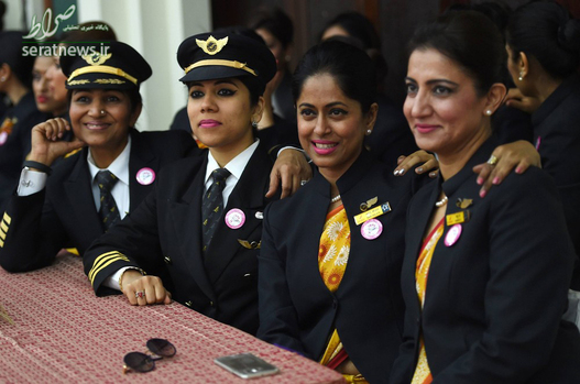 زنان خلبان هندی در مراسم روز جهانی زنان در دهلی نو