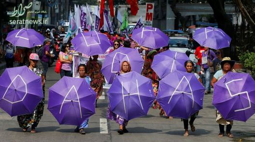 تظاهرات روز جهانی زنان در مانیل فیلیپین