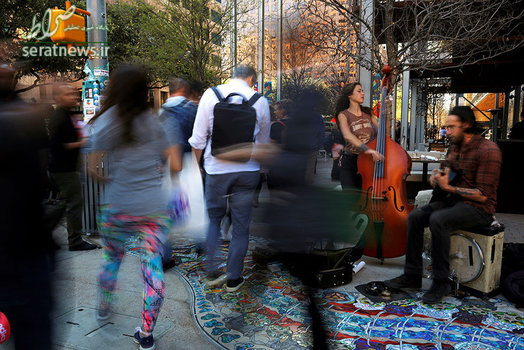 یک گروه موسیقی در حاشیه برگزاری جشنواره فیلم تعاملی 2017 در تگزاس آمریکا