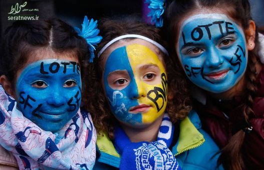 دختران طرفدار تیم اسپورت فروند لوته در جریان دیدار با دورتموند در جام حذافی آلمان