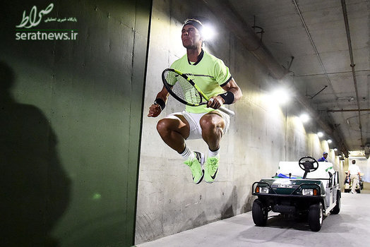 گرم کردن  رافائل نادال قبل از دیدار با راجر فدرر 