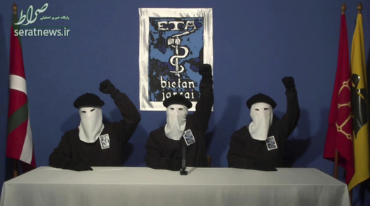 کنفرانس خبری اعضای گروه جدایی طلب باسک در مکانی نامعلوم