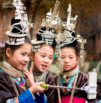 عکس سلفی دختران چینی در طول جشن بهار