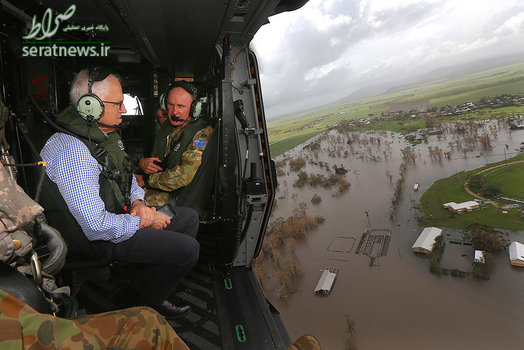 بازدید هوایی نخست وزیر استرالیای از مناطق آسیب دیده و سیل زده 