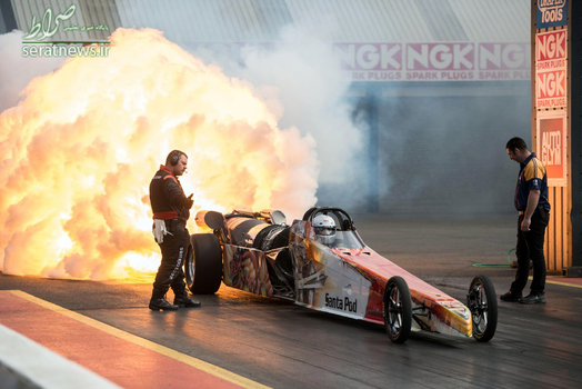 تست خودروی مسابقه ای با موتور جت در  ولینگبور انگلیس