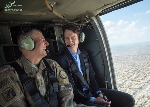 جارد کوشنر  شوهر ایوانکا ترامپ دختر رییس جمهور آمریکا در بالگردی بر فراز بغداد