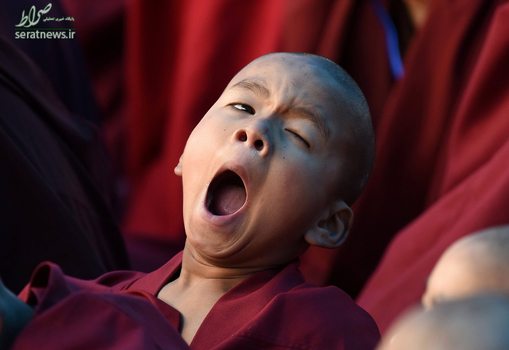 خمیازه یک راهب تازه کار در هیلونگجیانگ چین