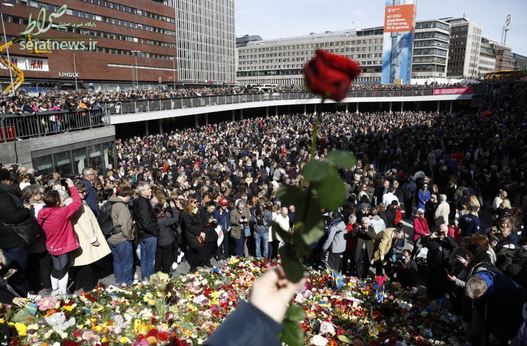 ادای احترام باشکوه به قربانیان حادثه تروریستی در استکهلم سوئد