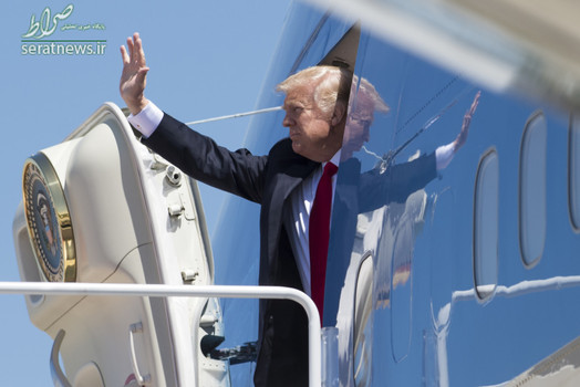 دونالد ترامپ رییس جمهور آمریکا در حال خروج از پایگاه هوایی اندروز در مریلند