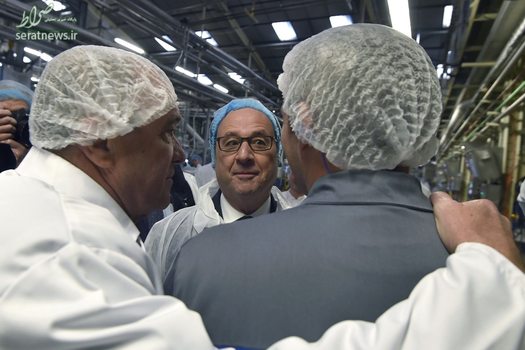 فرانسوا اولاند رییس جمهور فرانسه در کارخانه مربا آندروس