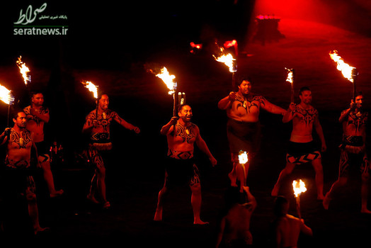 اعضای قوم مائوری‌ در افتتاحیه مراسمی در نیوزیلند