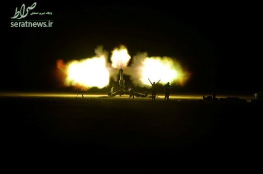 شلیک توپ توسط نیروهای الحشد الشعبی به سوی مواضع داعش در حومه الحصر